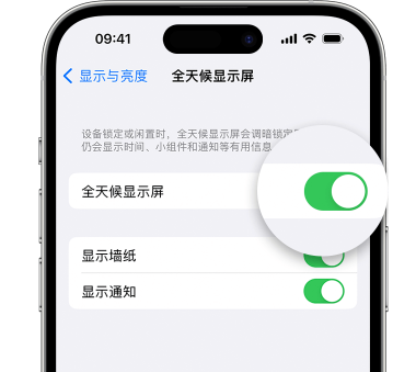 唐山苹果15预约维修分享iPhone15如何设置全天候显示屏幕可见 